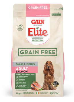 GAIN Elite Grain Free Small Dogs - Adult Salmon Product Package.