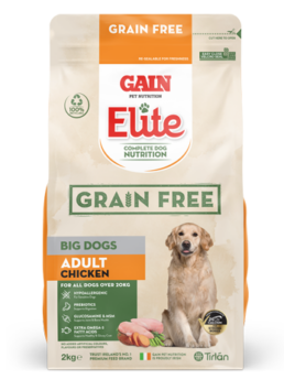 GAIN Elite Grain Free Big Dogs - Adult Chicken Product Package.